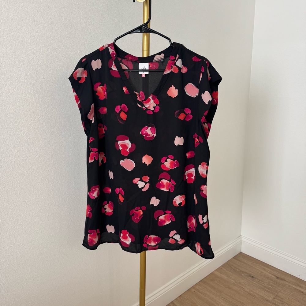 Floral Black and Pink Women's Top